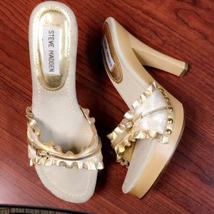 STEVE MADDEN CRUCIAL PLATFORM OPEN TOE SHOES 6.5